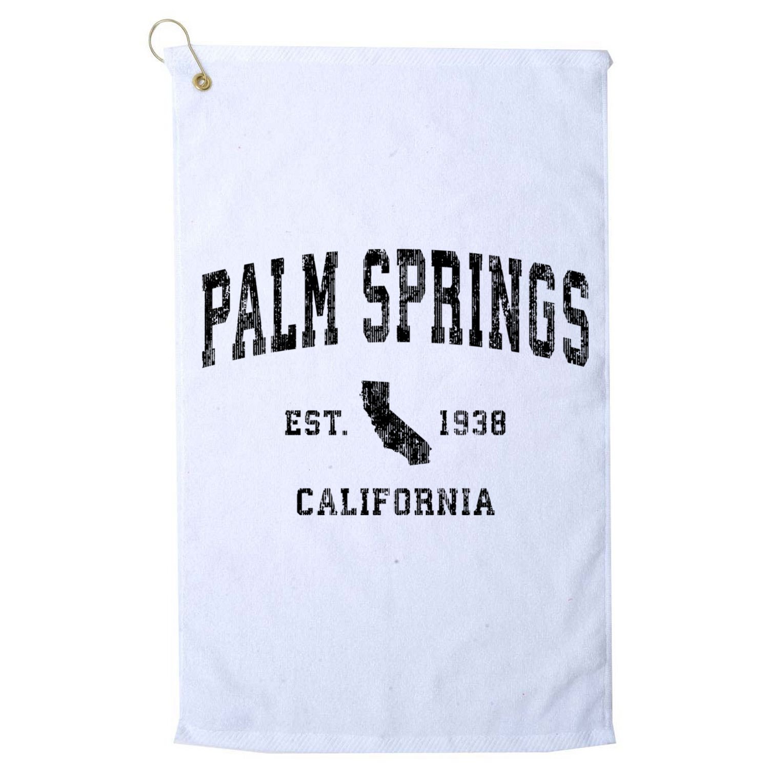 Palm Springs California Ca Vintage Established Athletic Sports Design Golf Towel