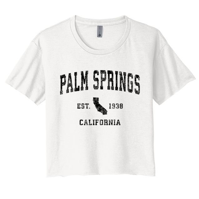 Palm Springs California Ca Vintage Established Athletic Sports Design Crop Top