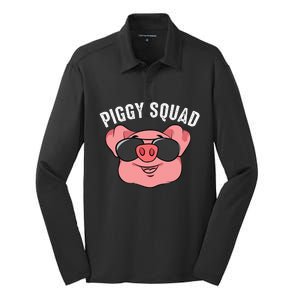 Piggy Squad Cute Pig Farmer Animal Lovers Funny Farm Gift Silk Touch Performance Long Sleeve Polo