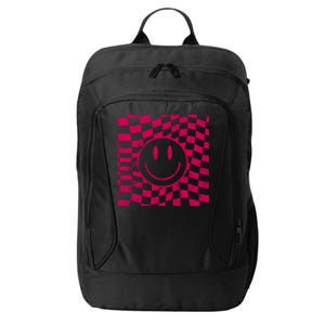 Pink Smile Checkered Retro City Backpack