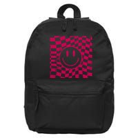 Pink Smile Checkered Retro 16 in Basic Backpack