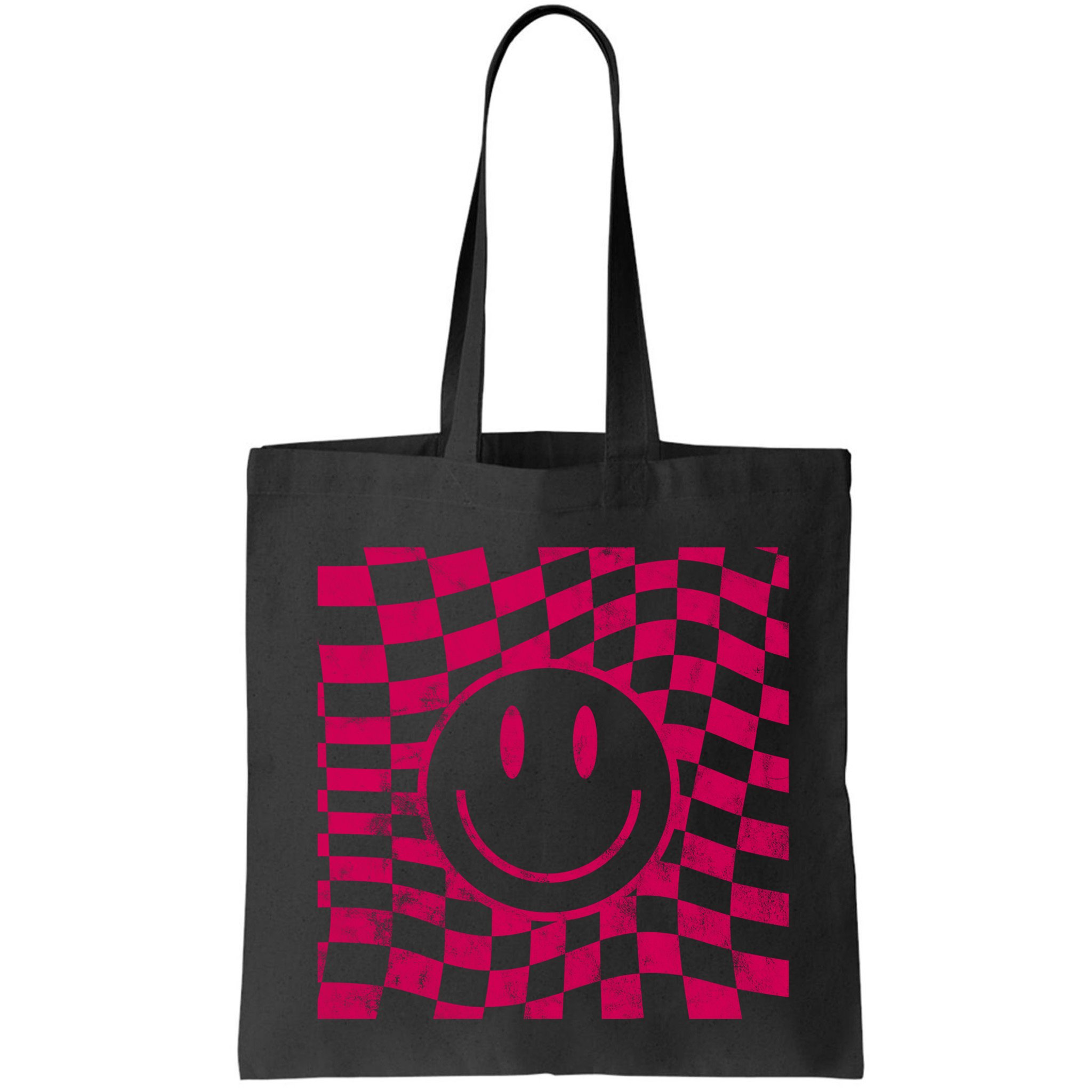 Pink Smile Checkered Retro Bag