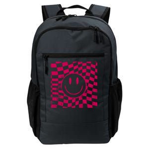 Pink Smile Checkered Retro Daily Commute Backpack