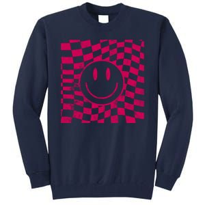 Pink Smile Checkered Retro Tall Sweatshirt