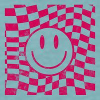 Pink Smile Checkered Retro Sueded Cloud Jersey T-Shirt