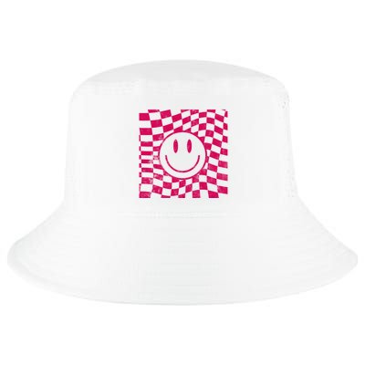 Pink Smile Checkered Retro Cool Comfort Performance Bucket Hat