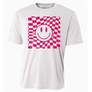 Pink Smile Checkered Retro Cooling Performance Crew T-Shirt