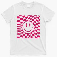 Pink Smile Checkered Retro T-Shirt