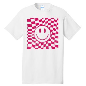 Pink Smile Checkered Retro Tall T-Shirt