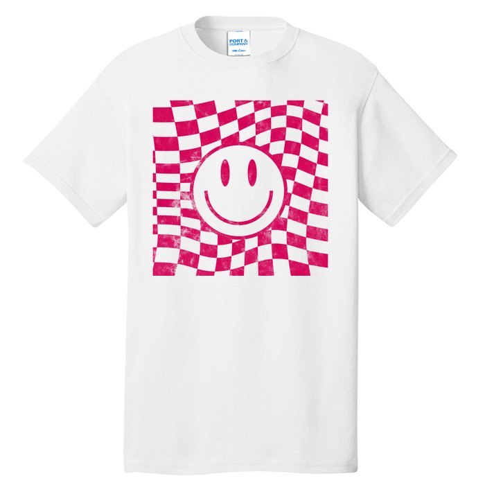 Pink Smile Checkered Retro Tall T-Shirt