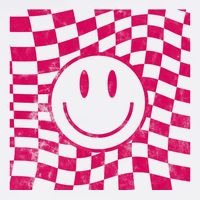 Pink Smile Checkered Retro Tall T-Shirt