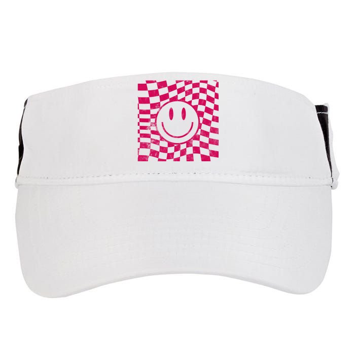 Pink Smile Checkered Retro Adult Drive Performance Visor