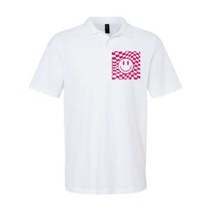 Pink Smile Checkered Retro Softstyle Adult Sport Polo