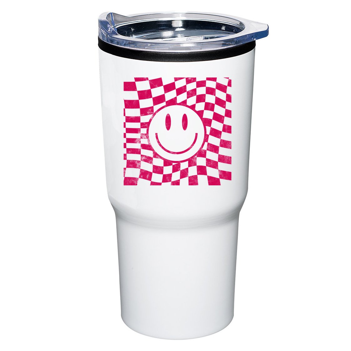 Pink Smile Checkered Retro Tumbler