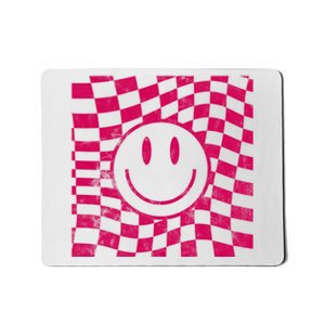 Pink Smile Checkered Retro Mousepad