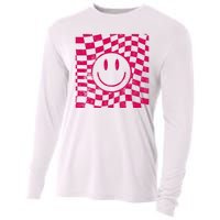 Pink Smile Checkered Retro Cooling Performance Long Sleeve Crew