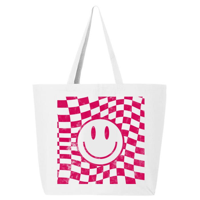 Pink Smile Checkered Retro 25L Jumbo Tote