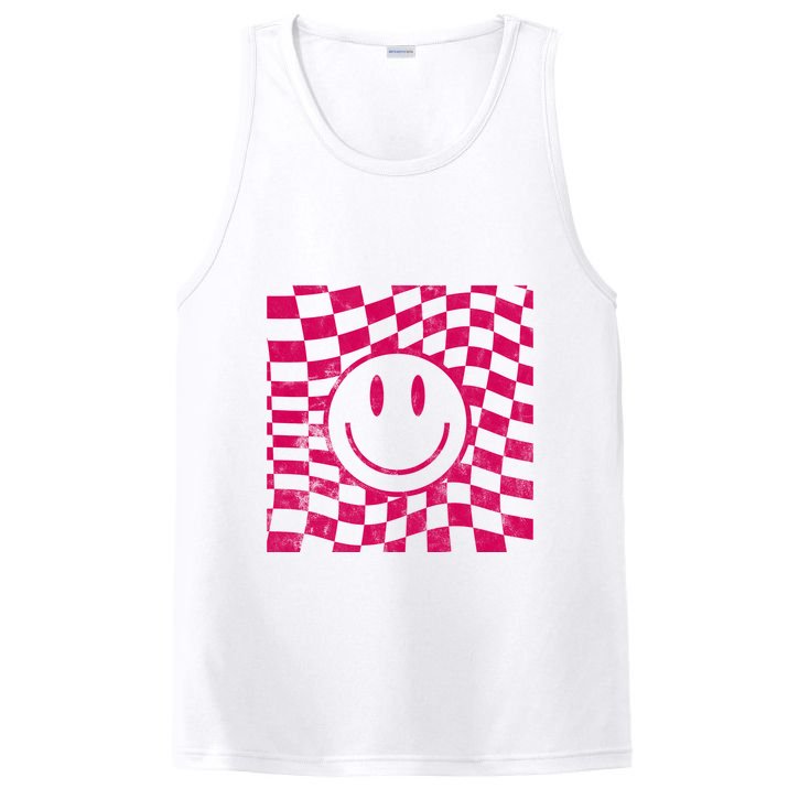 Pink Smile Checkered Retro PosiCharge Competitor Tank