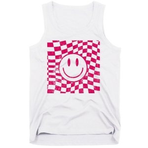 Pink Smile Checkered Retro Tank Top