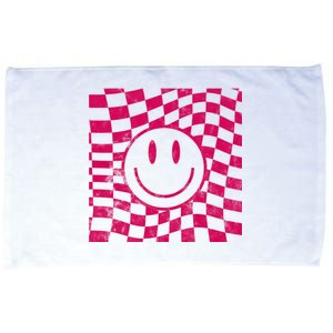 Pink Smile Checkered Retro Microfiber Hand Towel