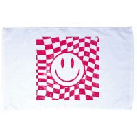 Pink Smile Checkered Retro Microfiber Hand Towel