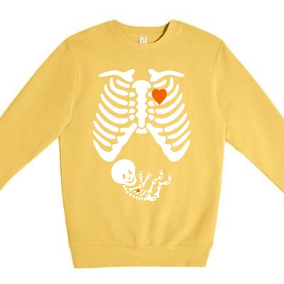 Pregnant Skeleton Costume Halloween Pregnancy Gift Premium Crewneck Sweatshirt