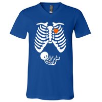 Pregnant Skeleton Costume Halloween Pregnancy Gift V-Neck T-Shirt