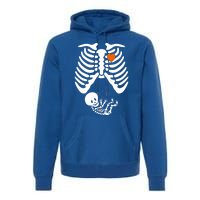 Pregnant Skeleton Costume Halloween Pregnancy Gift Premium Hoodie