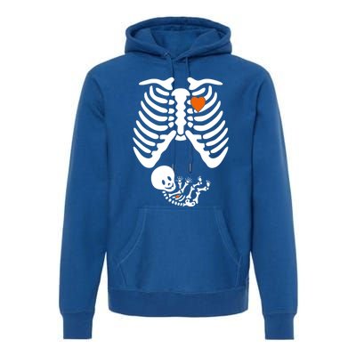 Pregnant Skeleton Costume Halloween Pregnancy Gift Premium Hoodie