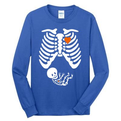 Pregnant Skeleton Costume Halloween Pregnancy Gift Tall Long Sleeve T-Shirt