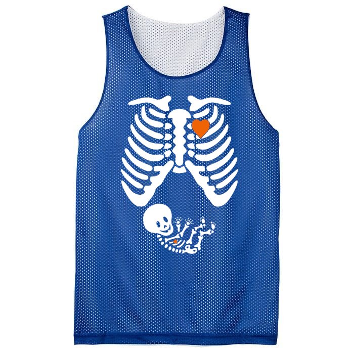 Pregnant Skeleton Costume Halloween Pregnancy Gift Mesh Reversible Basketball Jersey Tank