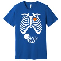 Pregnant Skeleton Costume Halloween Pregnancy Gift Premium T-Shirt