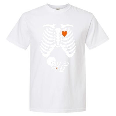 Pregnant Skeleton Costume Halloween Pregnancy Gift Garment-Dyed Heavyweight T-Shirt