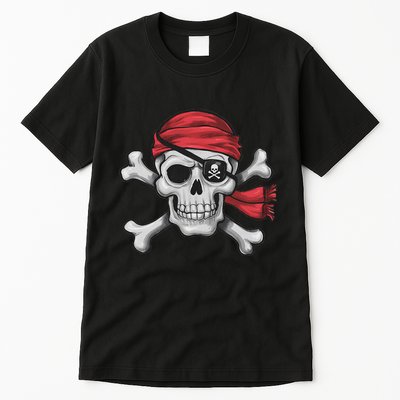 Pirate Skull Crossbones Halloween Costume Boy Tall T-Shirt