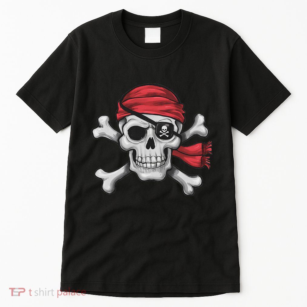 Pirate Skull Crossbones Halloween Costume Boy Tall T-Shirt