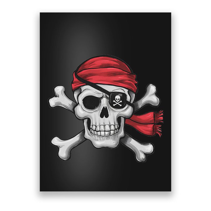 Pirate Skull Crossbones Halloween Costume Boy Poster