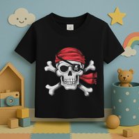 Pirate Skull Crossbones Halloween Costume Boy Toddler T-Shirt
