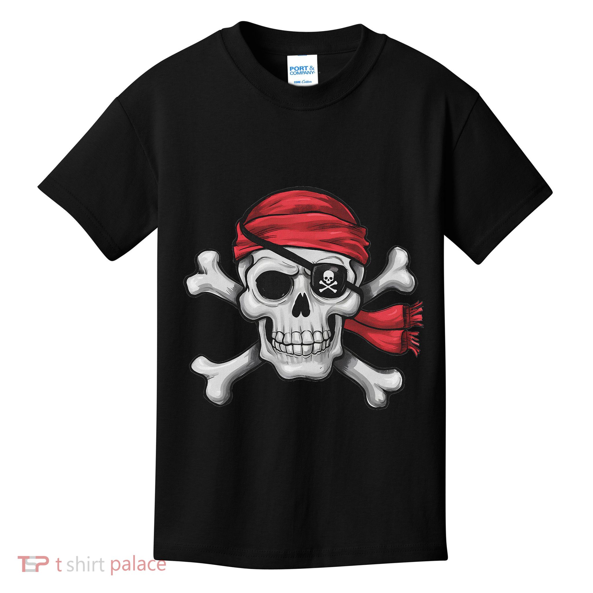 Pirate Skull Crossbones Halloween Costume Boy Kids T-Shirt