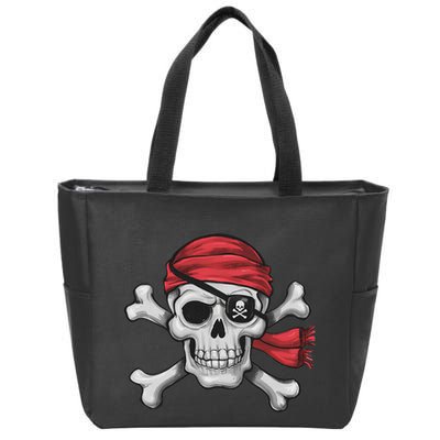 Pirate Skull Crossbones Halloween Costume Boy Zip Tote Bag