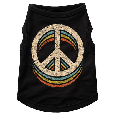 Peace Sign Cool Vintage 60s 70s 80s Women Casual Doggie Tank