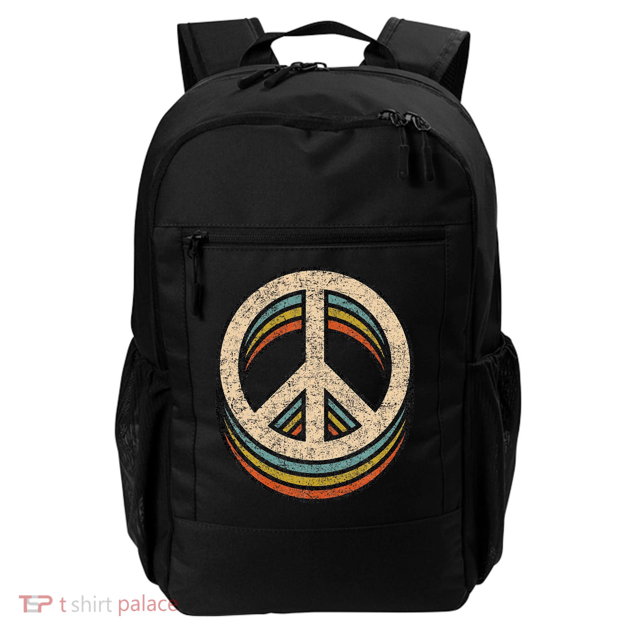 Peace Sign Cool Vintage 60s 70s 80s Women Casual Backpack
