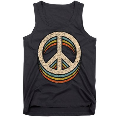 Peace Sign Cool Vintage 60s 70s 80s Women Casual Tank Top
