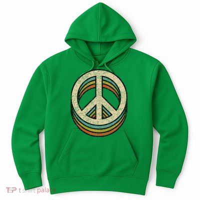 Peace Sign Cool Vintage 60s 70s 80s Women Casual Hoodie