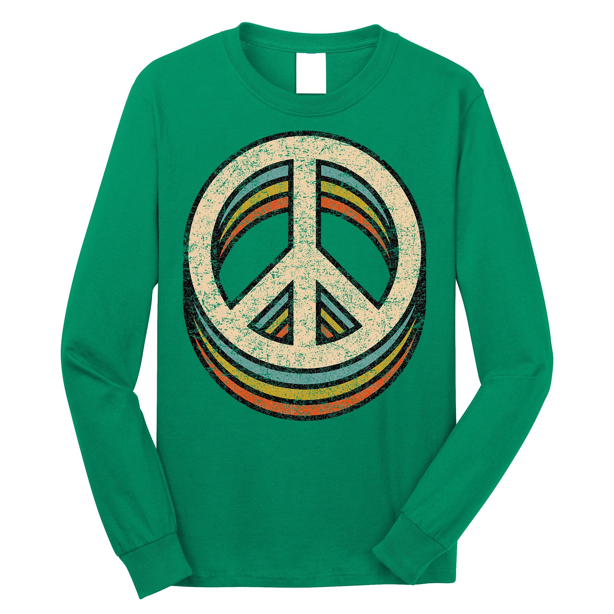 Peace Sign Cool Vintage 60s 70s 80s Women Casual Long Sleeve Shirt