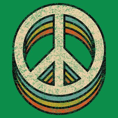 Peace Sign Cool Vintage 60s 70s 80s Women Casual T-Shirt
