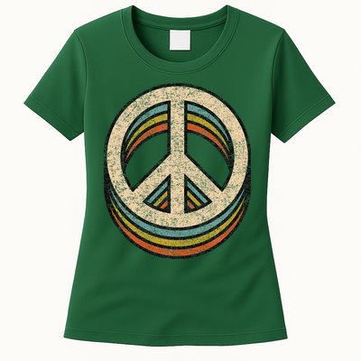 Peace Sign Cool Vintage 60s 70s 80s Women Casual Womens T-Shirt