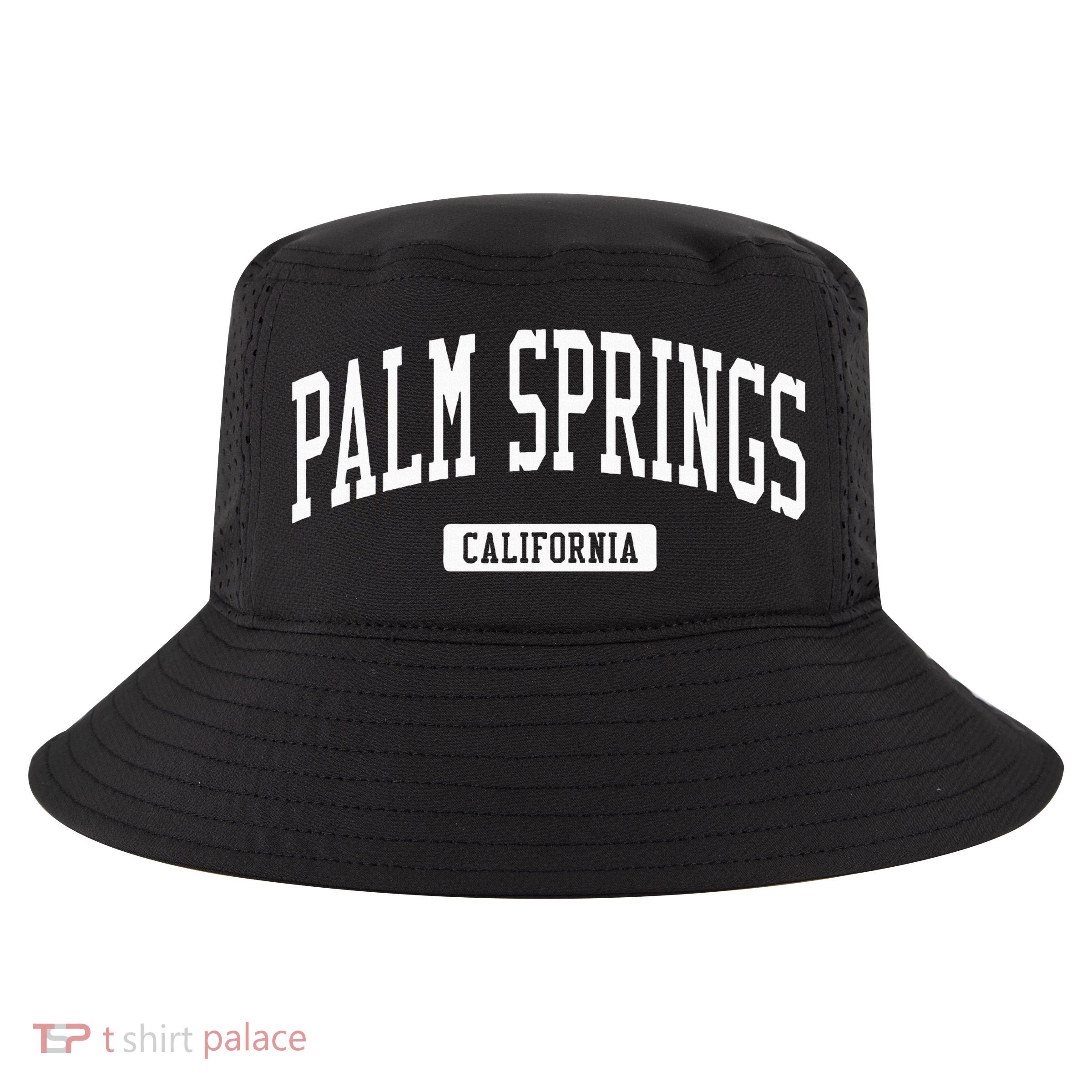 Palm Springs California Ca Vintage Athletic Sports Design Cool Comfort Performance Bucket Hat