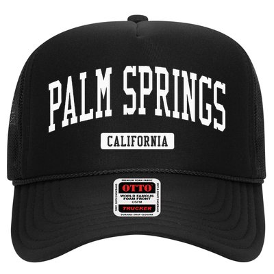 Palm Springs California Ca Vintage Athletic Sports Design Trucker Hat