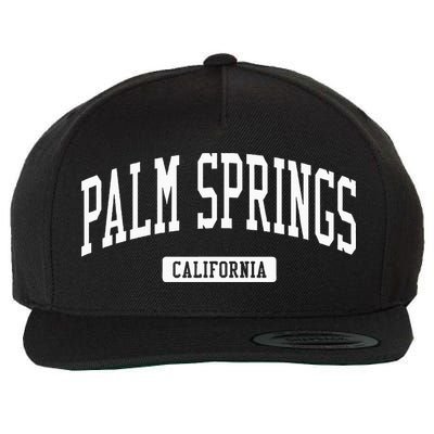 Palm Springs California Ca Vintage Athletic Sports Design Wool Snapback Cap