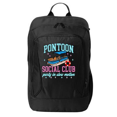 Pontoon Social Club Party In Slow Motion Pontoon Boat City Backpack